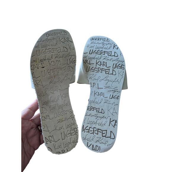 Karl Lagerfeld Paris Billi Chain Detail Slip-On Flat Sandals size 7 - Picture 6 of 6